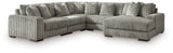 Lindyn Fog 5-Piece RAF Chaise Sectional from Ashley - Luna Furniture