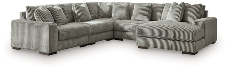 Lindyn Fog 5-Piece RAF Chaise Sectional from Ashley - Luna Furniture