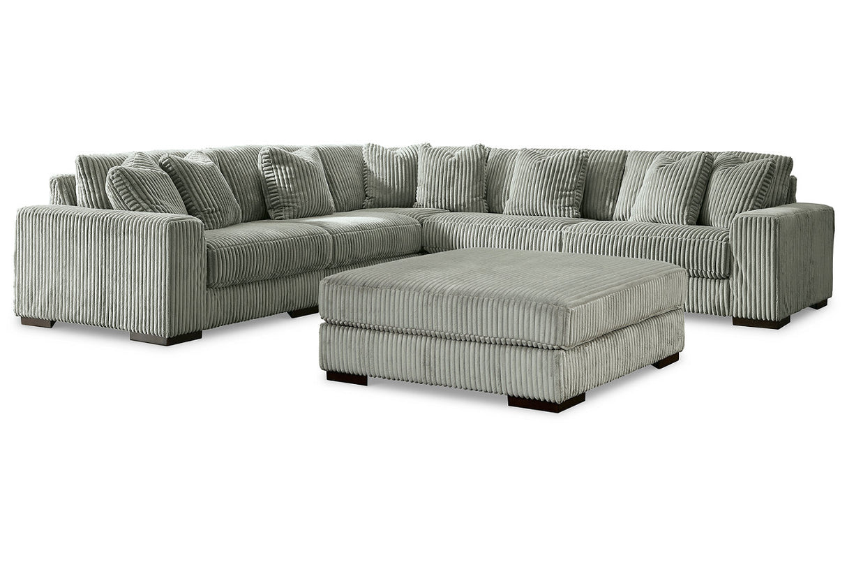 Lindyn Fog 5-Piece Sectional and Ottoman from Ashley - Luna Furniture