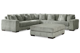 Lindyn Fog 5-Piece Sectional and Ottoman from Ashley - Luna Furniture