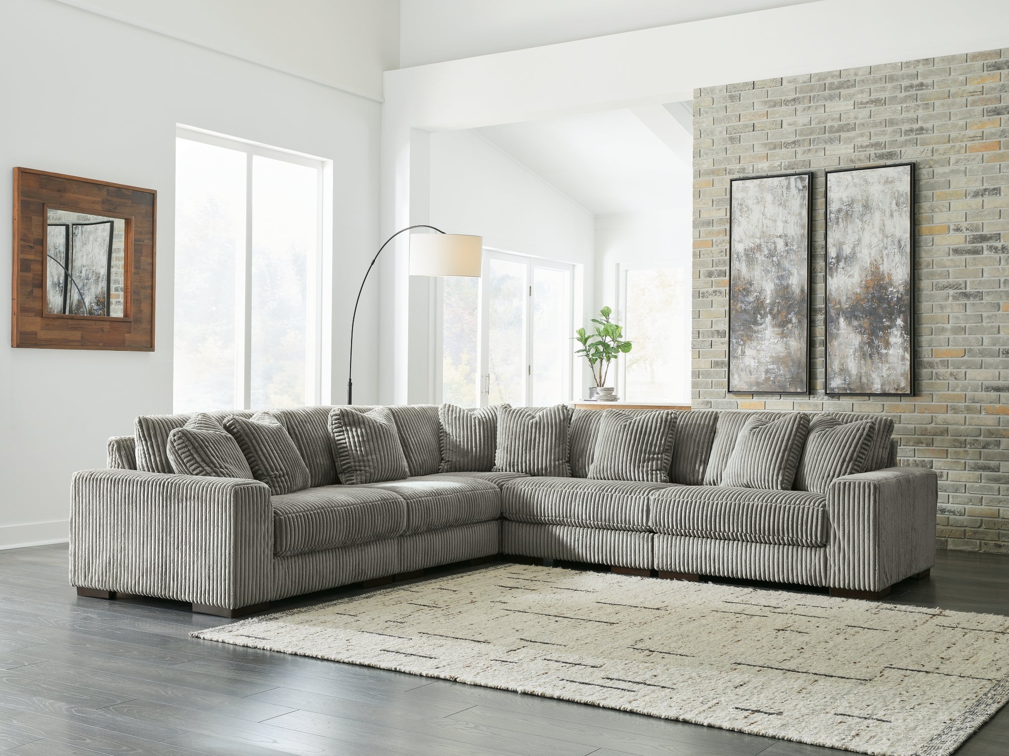 Ashley Lindyn Fog 5-Piece Sectional – Luna Furniture