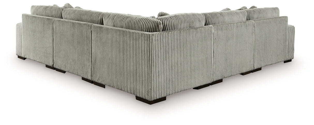 Lindyn Fog 5-Piece Sectional and Ottoman from Ashley Furniture - Luna Furniture