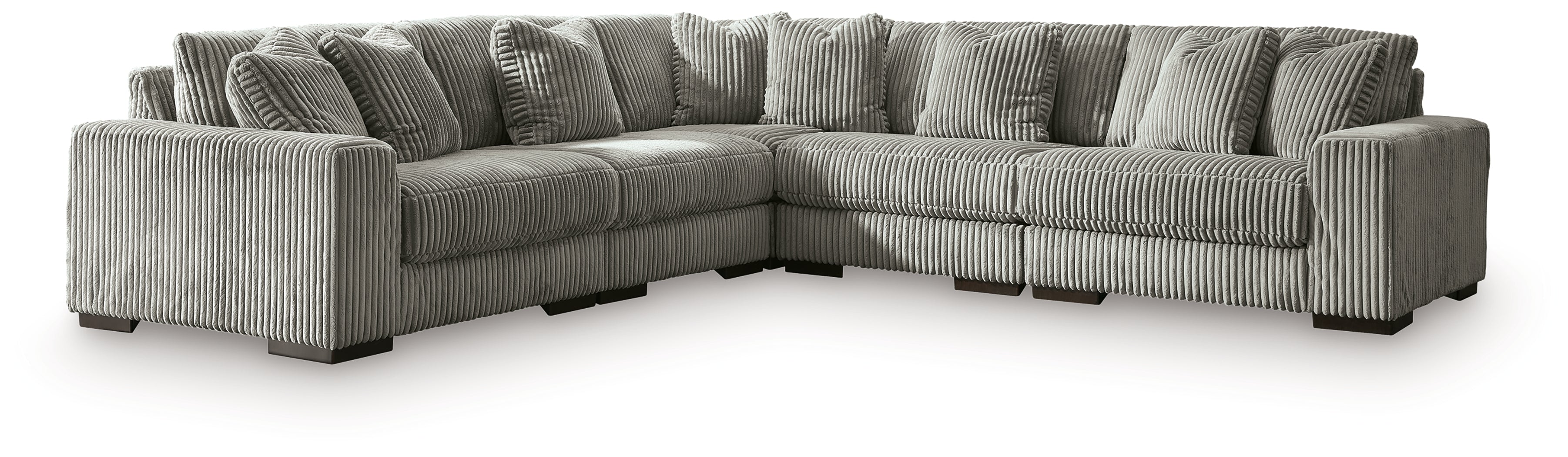 Lindyn Fog 5-Piece Sectional and Ottoman – Luna Furniture
