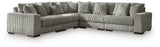 Lindyn Fog 5-Piece Sectional and Ottoman from Ashley Furniture - Luna Furniture
