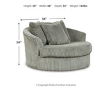 Lindyn Fog Oversized Swivel Accent Chair from Ashley - Luna Furniture