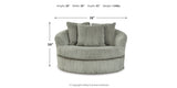 Lindyn Fog 3-Piece Sectional and Oversized Swivel Accent Chair from Ashley - Luna Furniture