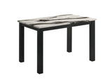 Resia Black/Brown 5-Piece Faux Marble Dining Set from Crown Mark - Luna Furniture