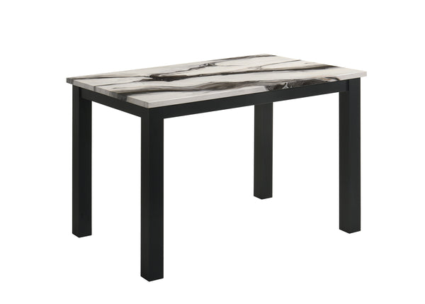 Resia Black/Brown Faux Marble Dining Table