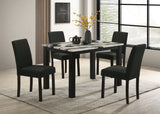 Resia Black/Brown Faux Marble Dining Table from Crown Mark - Luna Furniture