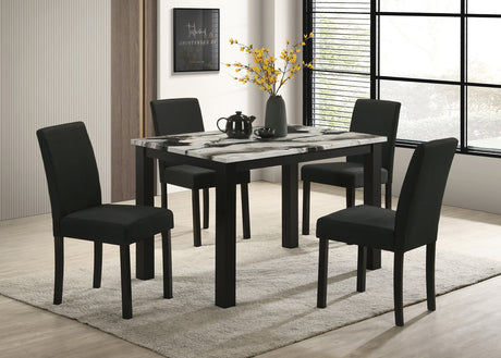 Resia Black/Brown Faux Marble Dining Table from Crown Mark - Luna Furniture