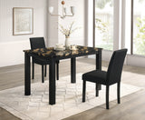 Resia Black/Gold Faux Marble Top Dining Table from Crown Mark - Luna Furniture