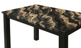 Resia Black/Gold Faux Marble Top Dining Table
