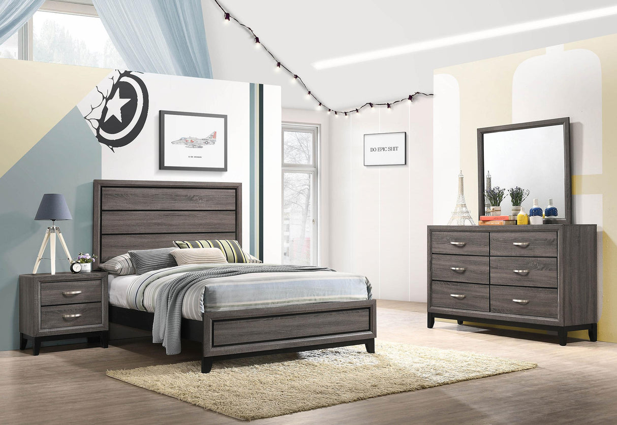 Watson Gray Oak 4-Piece Full Panel Bedroom Set from Coaster - Luna Furniture