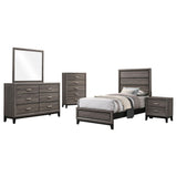 Watson Gray Oak 5-Piece Twin Panel Bedroom Set from Coaster - Luna Furniture