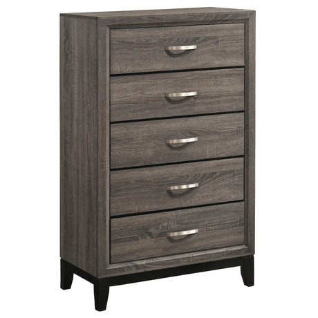Watson Gray Oak 5-Piece Twin Panel Bedroom Set from Coaster - Luna Furniture