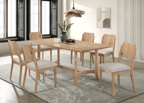 Arden Warm Wood/Beige Dining Set from Crown Mark - Luna Furniture