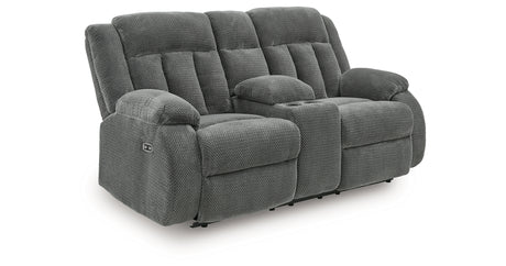 Observation Steel Power Reclining Loveseat with Console from Ashley - Luna Furniture