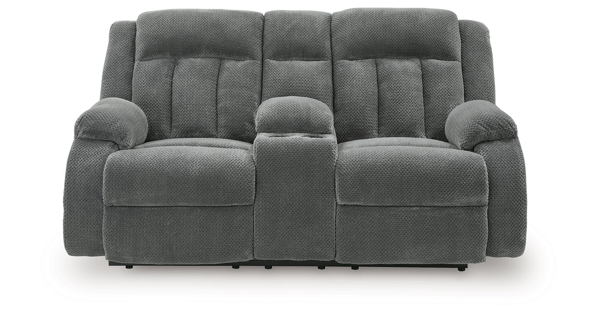 Observation Steel Power Reclining Loveseat with Console from Ashley - Luna Furniture
