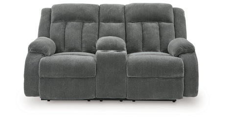 Observation Steel Power Reclining Loveseat with Console from Ashley - Luna Furniture
