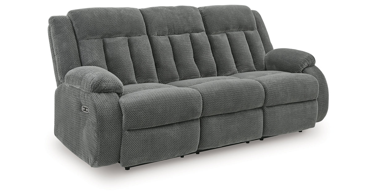 Observation Steel Power Reclining Sofa with Drop Down Table from Ashley Furniture - Luna Furniture