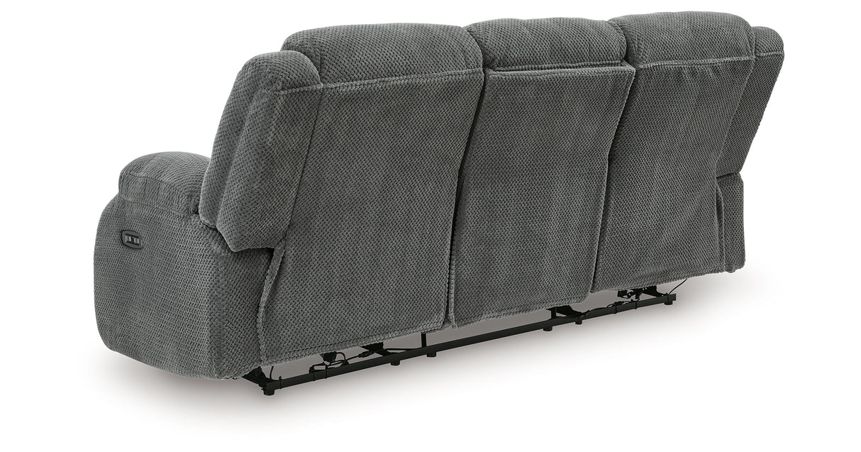Observation Steel Power Reclining Sofa with Drop Down Table from Ashley Furniture - Luna Furniture