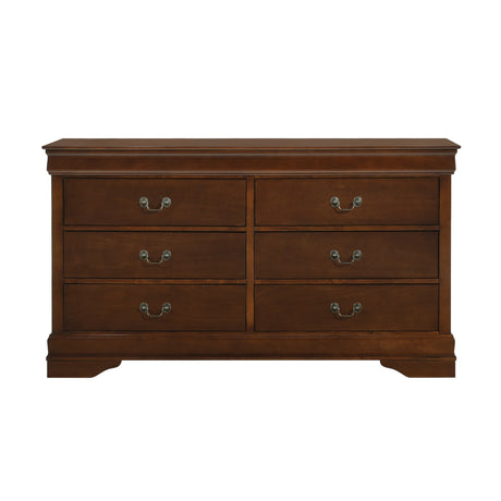 Mayville Brown Cherry 5-Piece Bedroom Set (Queen Bed, Nightstand, Dresser, Mirror, Chest) from Homelegance - Luna Furniture