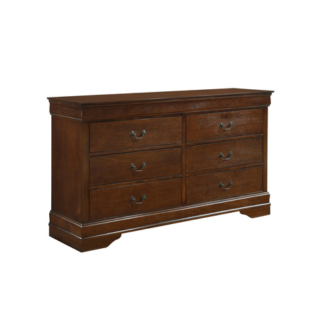 Mayville Brown Cherry 5-Piece Bedroom Set (Queen Bed, Nightstand, Dresser, Mirror, Chest) from Homelegance - Luna Furniture