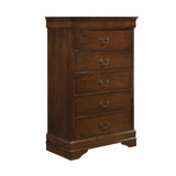 Mayville Brown Cherry 4-Piece Bedroom Set (Queen Bed, Nightstand, Dresser, Mirror)