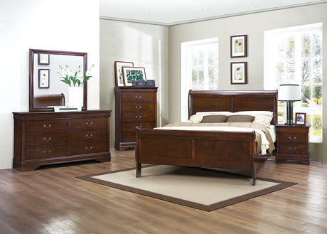 Mayville Brown Cherry King Sleigh Bed from Homelegance - Luna Furniture