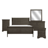 Mayville Stained Gray 4-Piece Bedroom Set (Queen Bed, Nightstand, Dresser, Mirror) from Homelegance - Luna Furniture