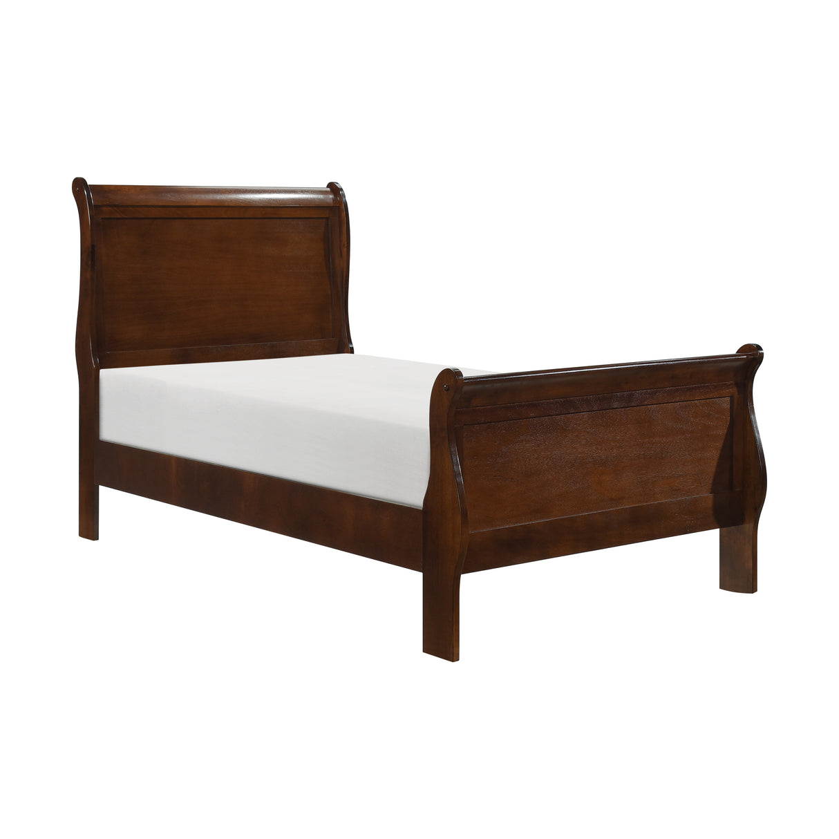 Mayville Brown Cherry Twin Sleigh Bed from Homelegance - Luna Furniture