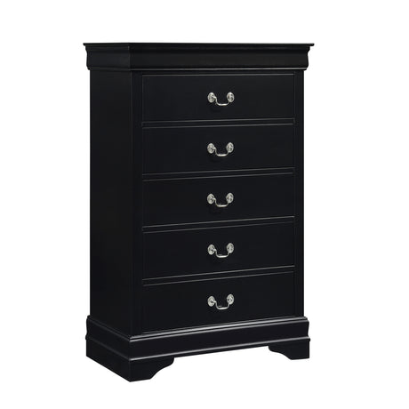 Mayville Black 5-Piece Youth Bedroom Set (Twin Bed, Nightstand, Dresser, Mirror, Chest) from Homelegance - Luna Furniture