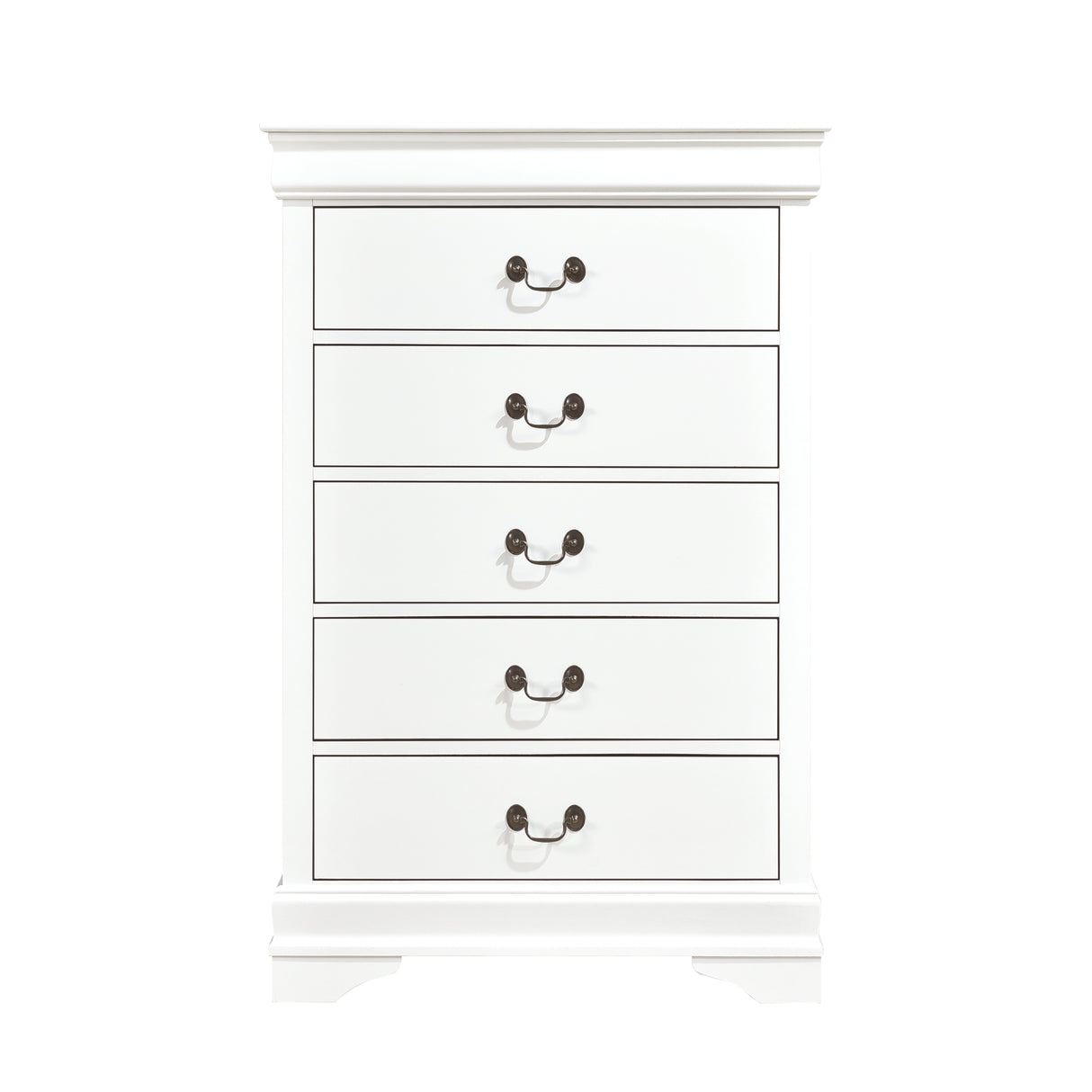 Mayville White 5-Piece Bedroom Set (Queen Bed, Nightstand, Dresser, Mirror, Chest) from Homelegance - Luna Furniture