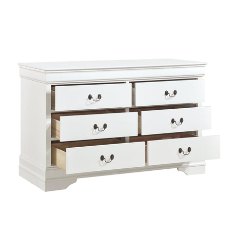 Mayville White 5-Piece Bedroom Set (Queen Bed, Nightstand, Dresser, Mirror, Chest) from Homelegance - Luna Furniture