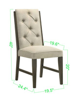 Herbert Espresso/Beige Dining Side Chair, Set of 2 from Crown Mark - Luna Furniture