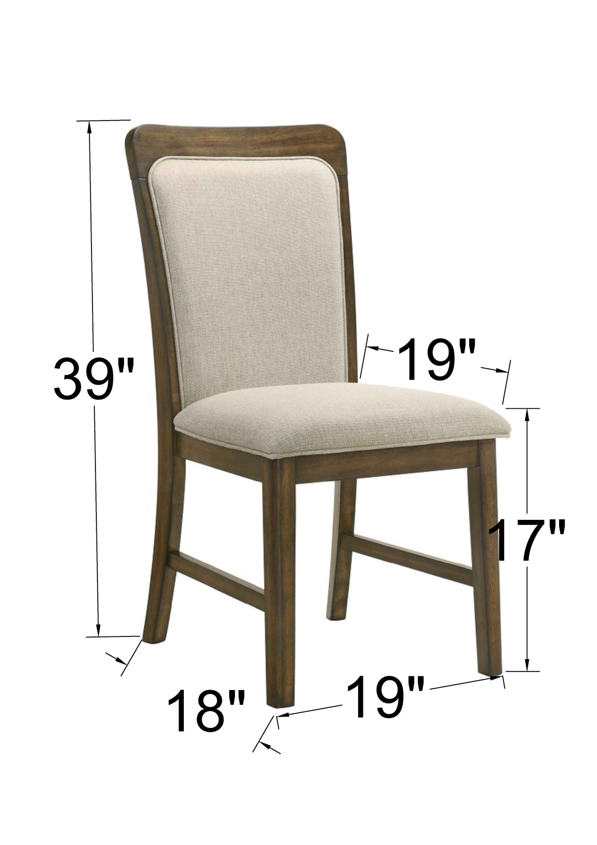 Broadmoor Brown Side Chair, Set of 2 from Crown Mark - Luna Furniture