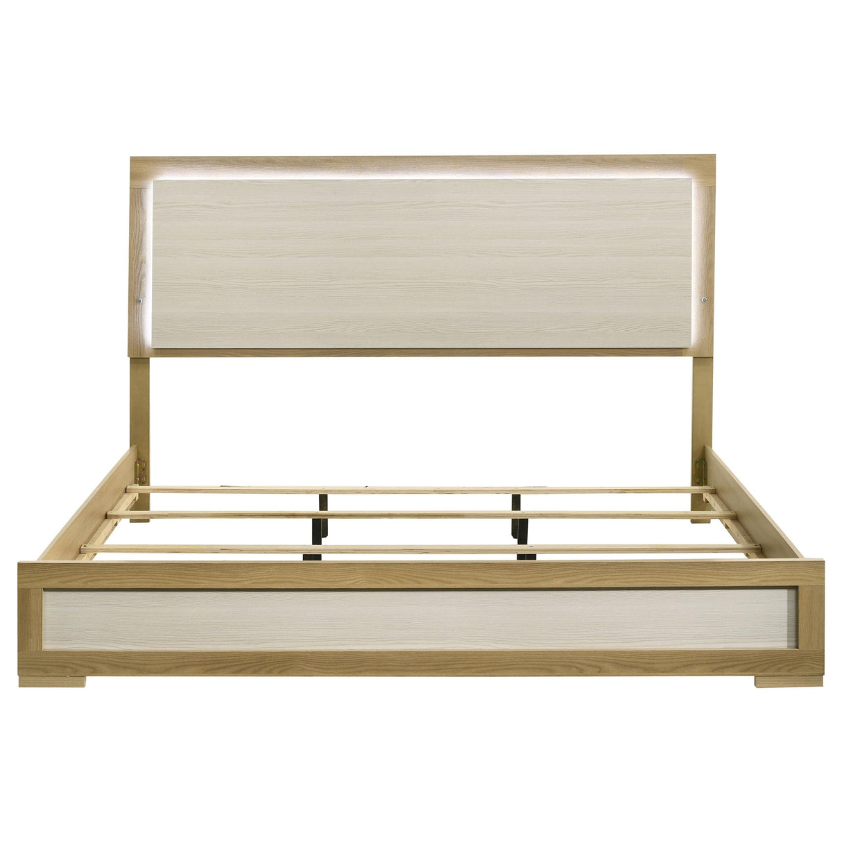 Hyland Natural Eastern King Panel Bed LED Headboard from Coaster - Luna Furniture