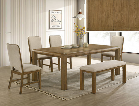 Cockrell Brown/Beige Dining Table with 18"Leaf from Crown Mark - Luna Furniture
