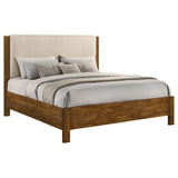 Adderley Warm Brown and Cream Eastern King Wood Panel Bed from Coaster - Luna Furniture