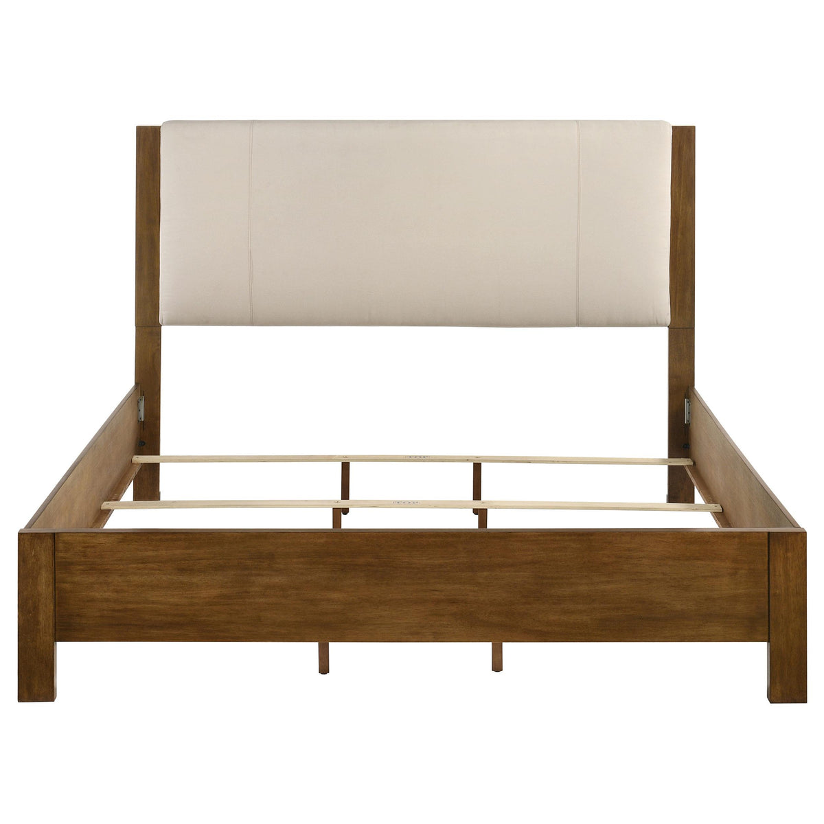 Adderley Warm Brown and Cream Eastern King Wood Panel Bed from Coaster - Luna Furniture