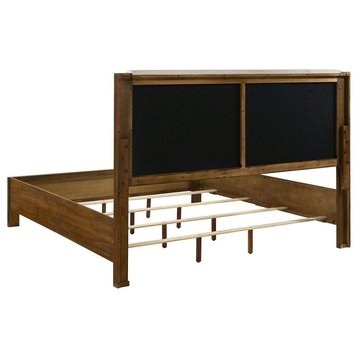 Adderley Warm Brown and Cream Eastern King Wood Panel Bed from Coaster - Luna Furniture