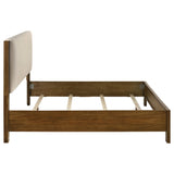 Adderley Warm Brown and Cream Eastern King Wood Panel Bed from Coaster - Luna Furniture