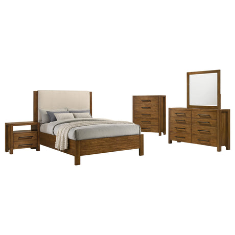 Adderley Warm Brown 5-piece California King Bedroom Set from Coaster - Luna Furniture