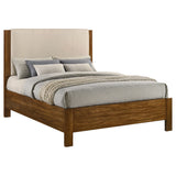 Adderley Warm Brown and Cream Queen Wood Panel Bed from Coaster - Luna Furniture