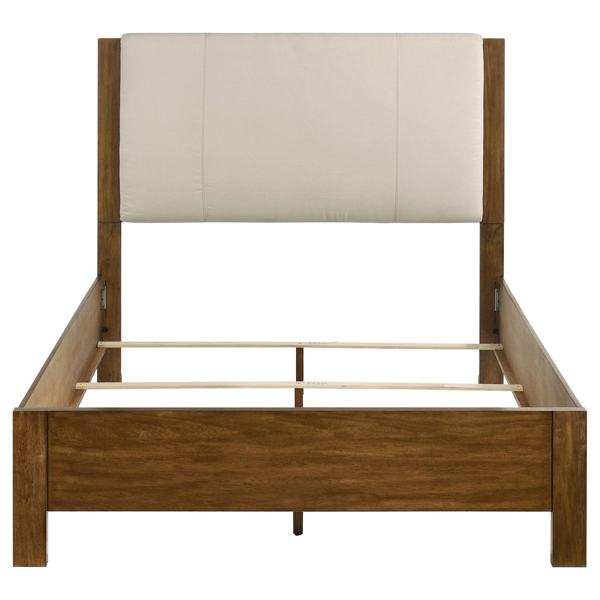 Adderley Warm Brown and Cream Queen Wood Panel Bed from Coaster - Luna Furniture