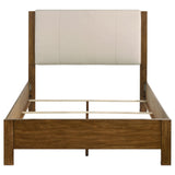 Adderley Warm Brown and Cream Queen Wood Panel Bed from Coaster - Luna Furniture