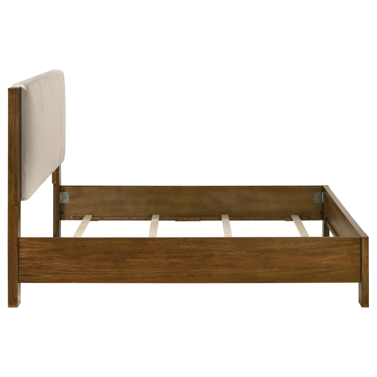 Adderley Warm Brown and Cream Queen Wood Panel Bed from Coaster - Luna Furniture