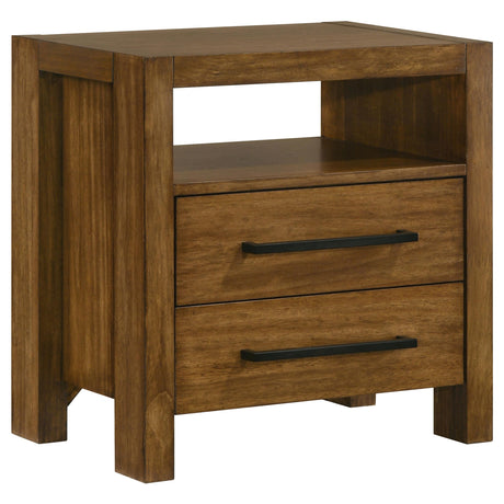 Adderley Warm Brown 2-drawer Nightstand Bedside Table from Coaster - Luna Furniture