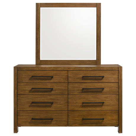 Adderley Warm Brown 8-drawer Bedroom Dresser and Mirror from Coaster - Luna Furniture