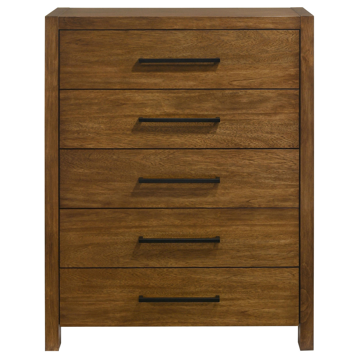Adderley Warm Brown 5-drawer Bedroom Chest of Drawers from Coaster - Luna Furniture
